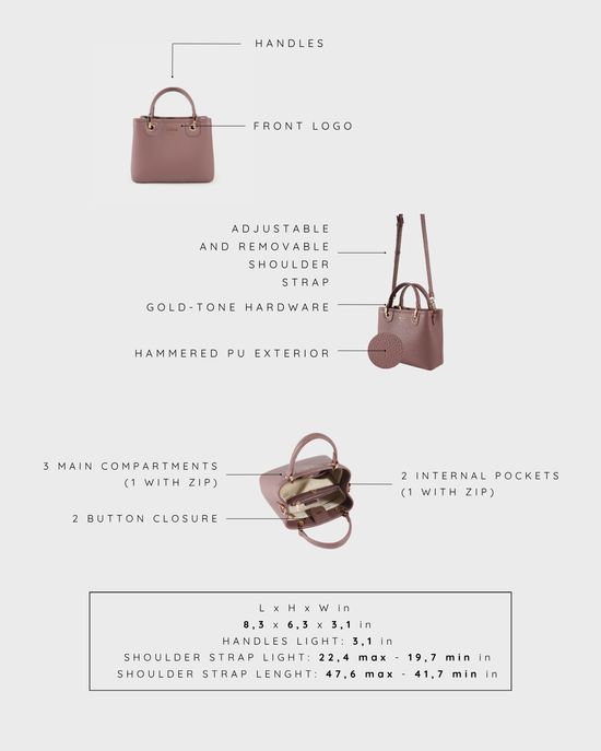 Borsa a mano MARGOT SMALL SUMMER - MAUVE