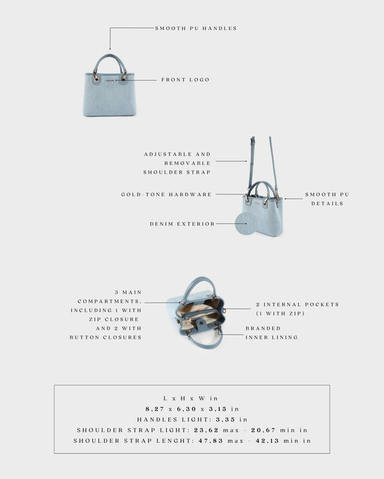 Bolso de mano MARGOT SMALL DENIM LE - AZUL GRISÁCEO
