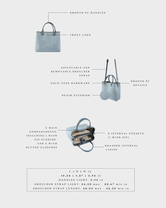 Bolso de mano MARGOT BIG DENIM LE - BLUE GRAY