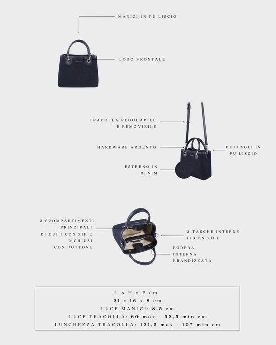 Bolso de mano MARGOT SMALL DENIM LE - INDIGO