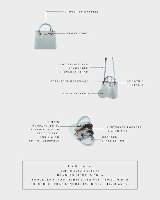 Bolso de mano MARGOT SMALL DENIM LE - LIGHT WASH