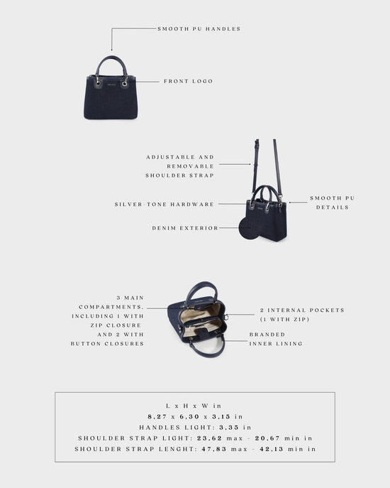Bolso de mano MARGOT SMALL DENIM LE - INDIGO