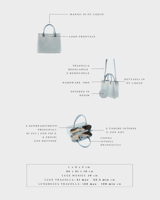 Bolso de mano MARGOT BIG DENIM LE - LIGHT WASH