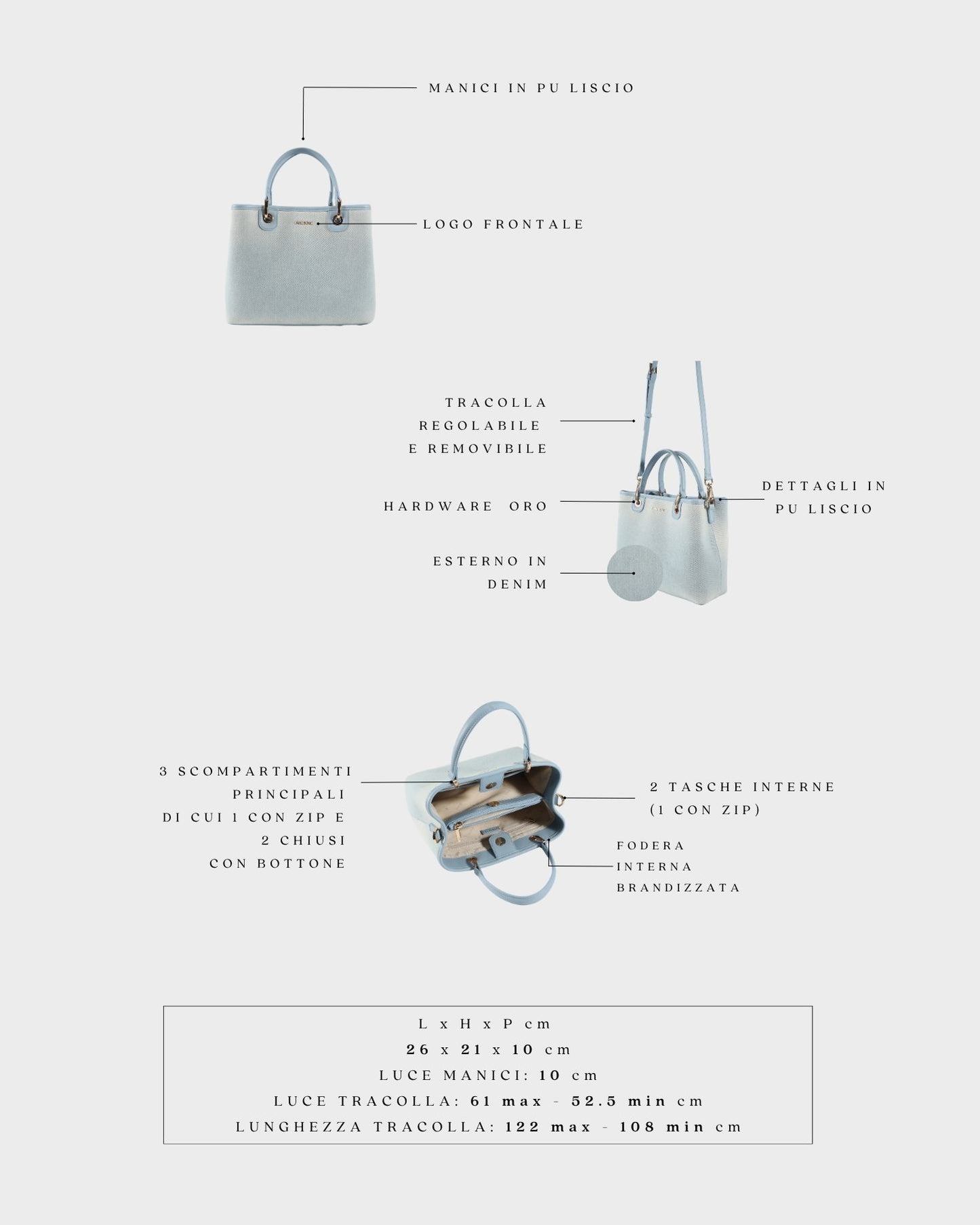 Bolso de mano MARGOT BIG DENIM LE - LIGHT WASH