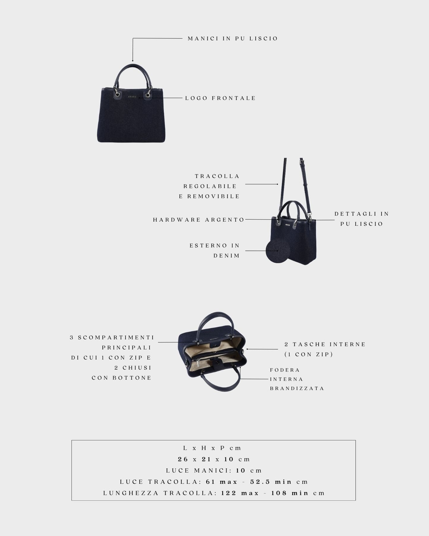 Bolso de mano MARGOT BIG DENIM LE - ÍNDIGO