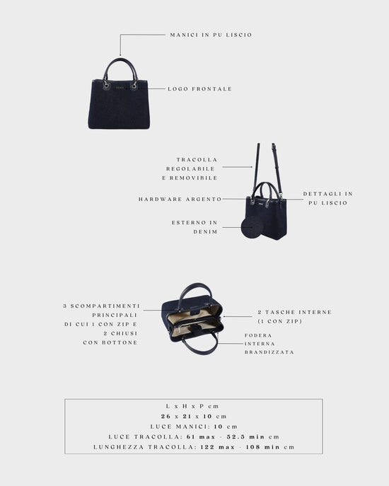Bolso de mano MARGOT BIG DENIM LE - ÍNDIGO