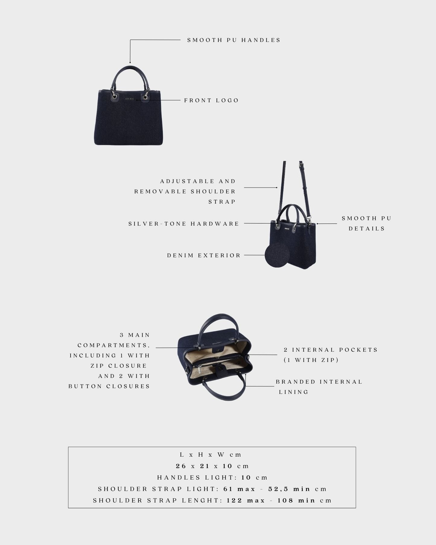 Bolso de mano MARGOT BIG DENIM LE - ÍNDIGO