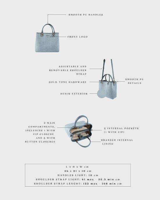 Bolso de mano MARGOT BIG DENIM LE - BLUE GRAY