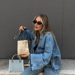 Bolso de mano MARGOT SMALL DENIM LE - AZUL GRISÁCEO