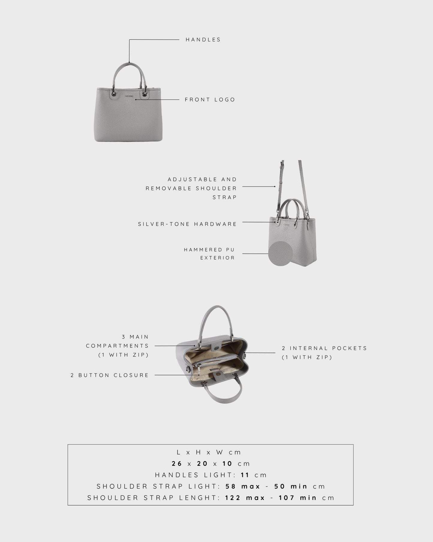Borsa a mano MARGOT BIG SUMMER - FOGGY BLUE