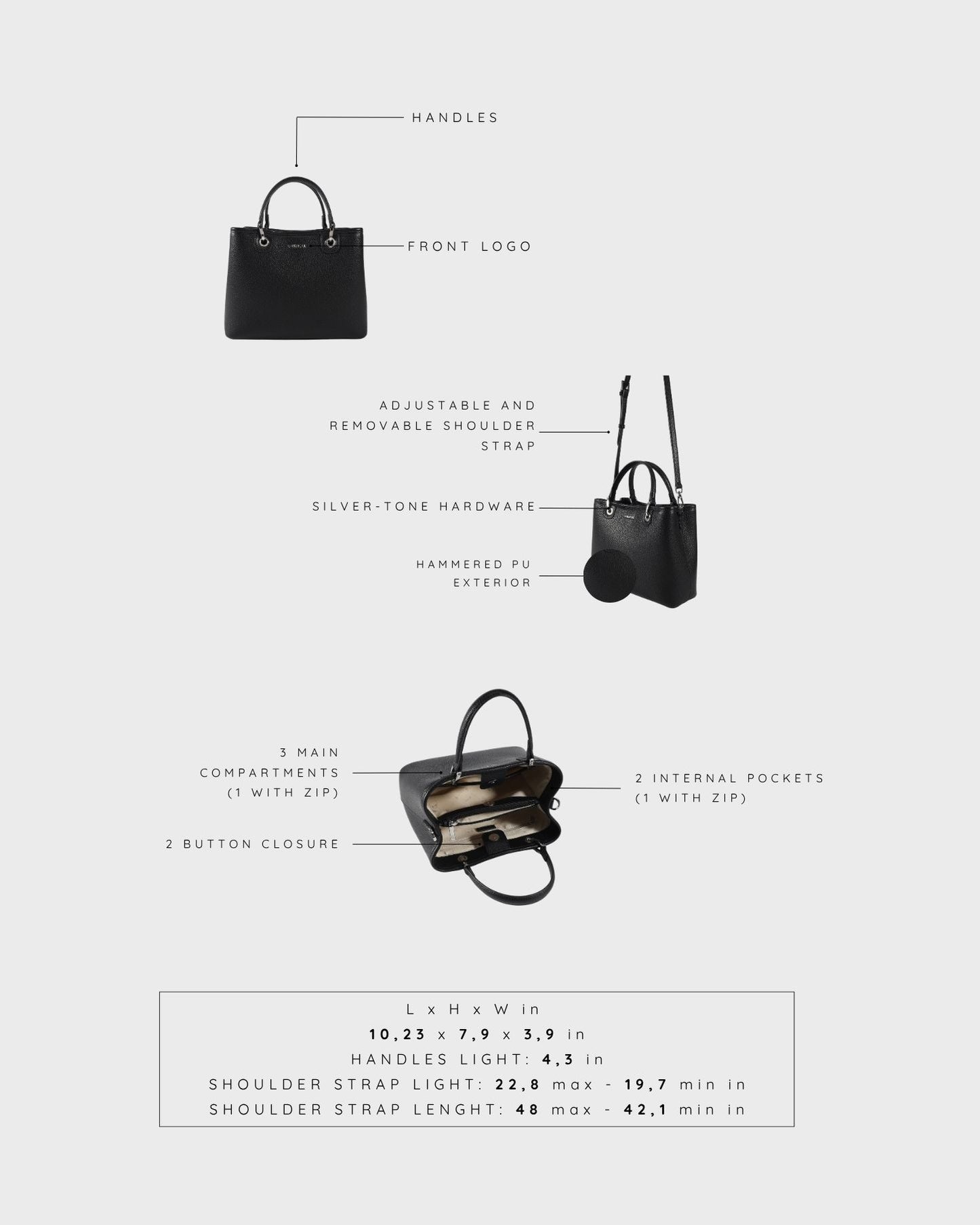 Borsa a mano MARGOT BIG SUMMER -  BLACK SILVER