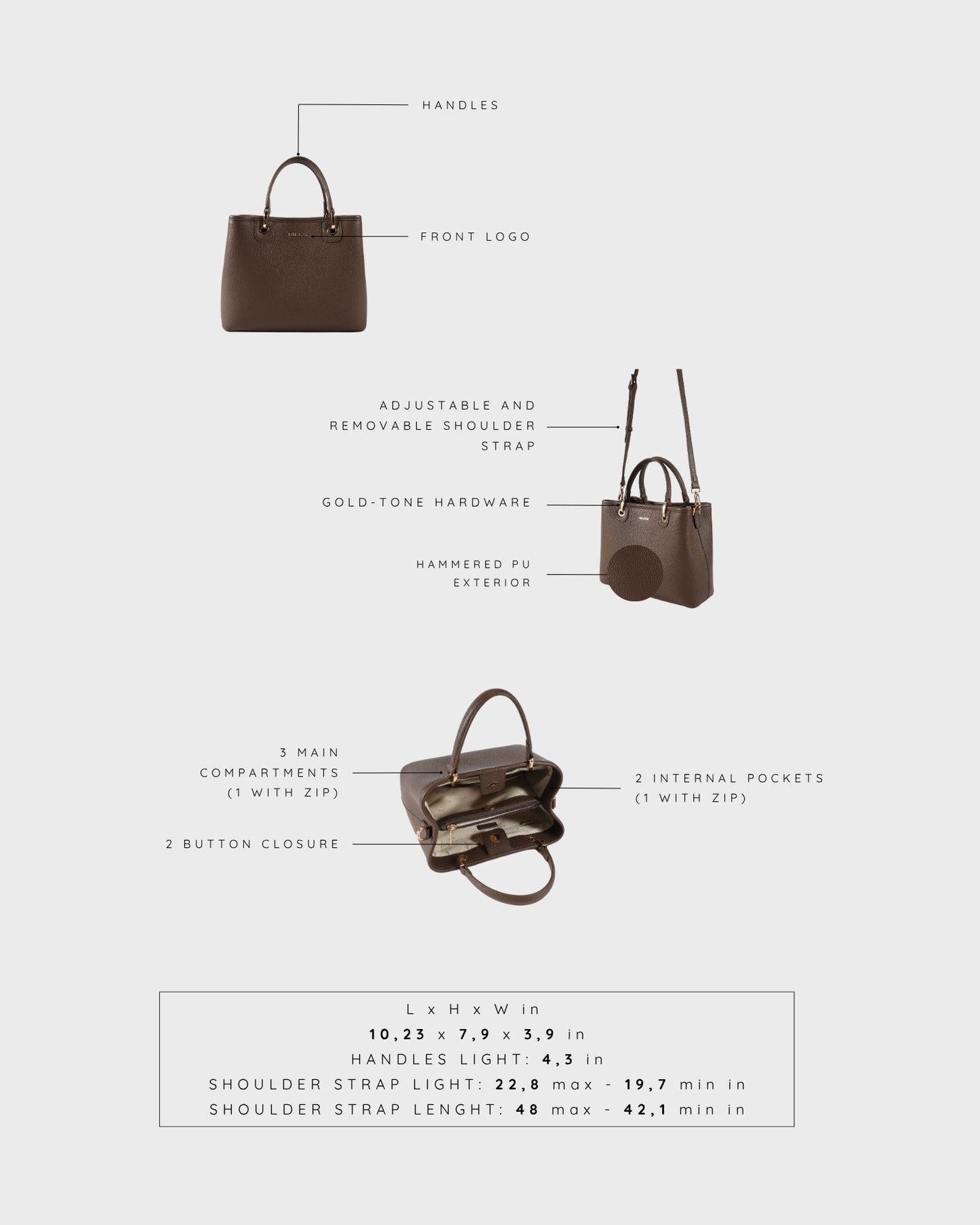 Borsa a mano MARGOT BIG SUMMER - BROWN