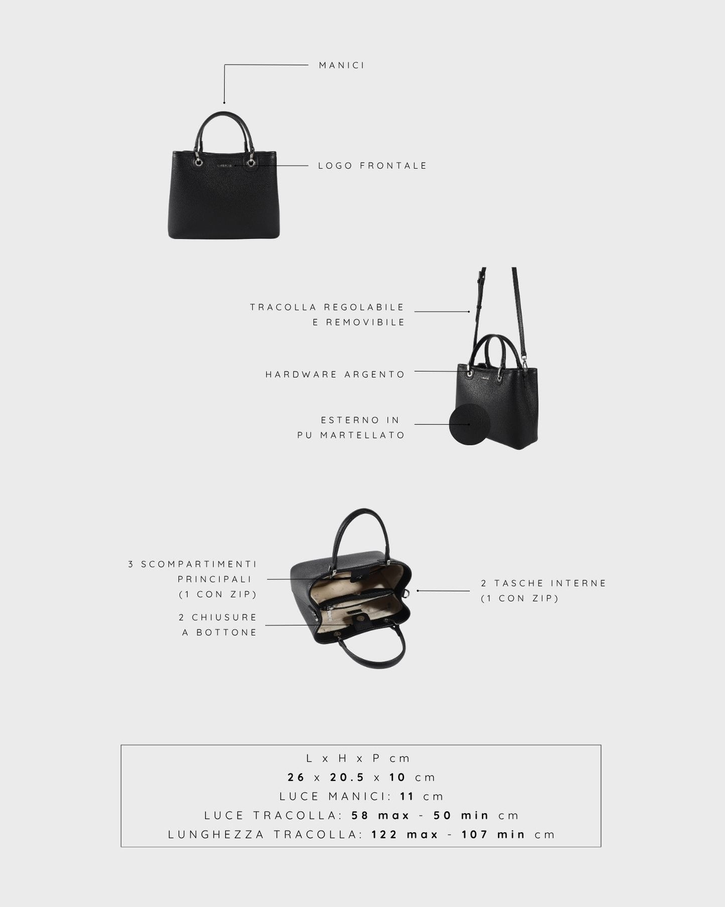 Borsa a mano MARGOT BIG SUMMER -  BLACK SILVER
