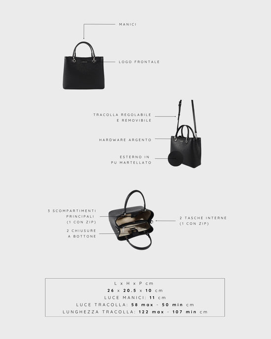 MARGOT BIG SUMMER Handbag - BLACK SILVER