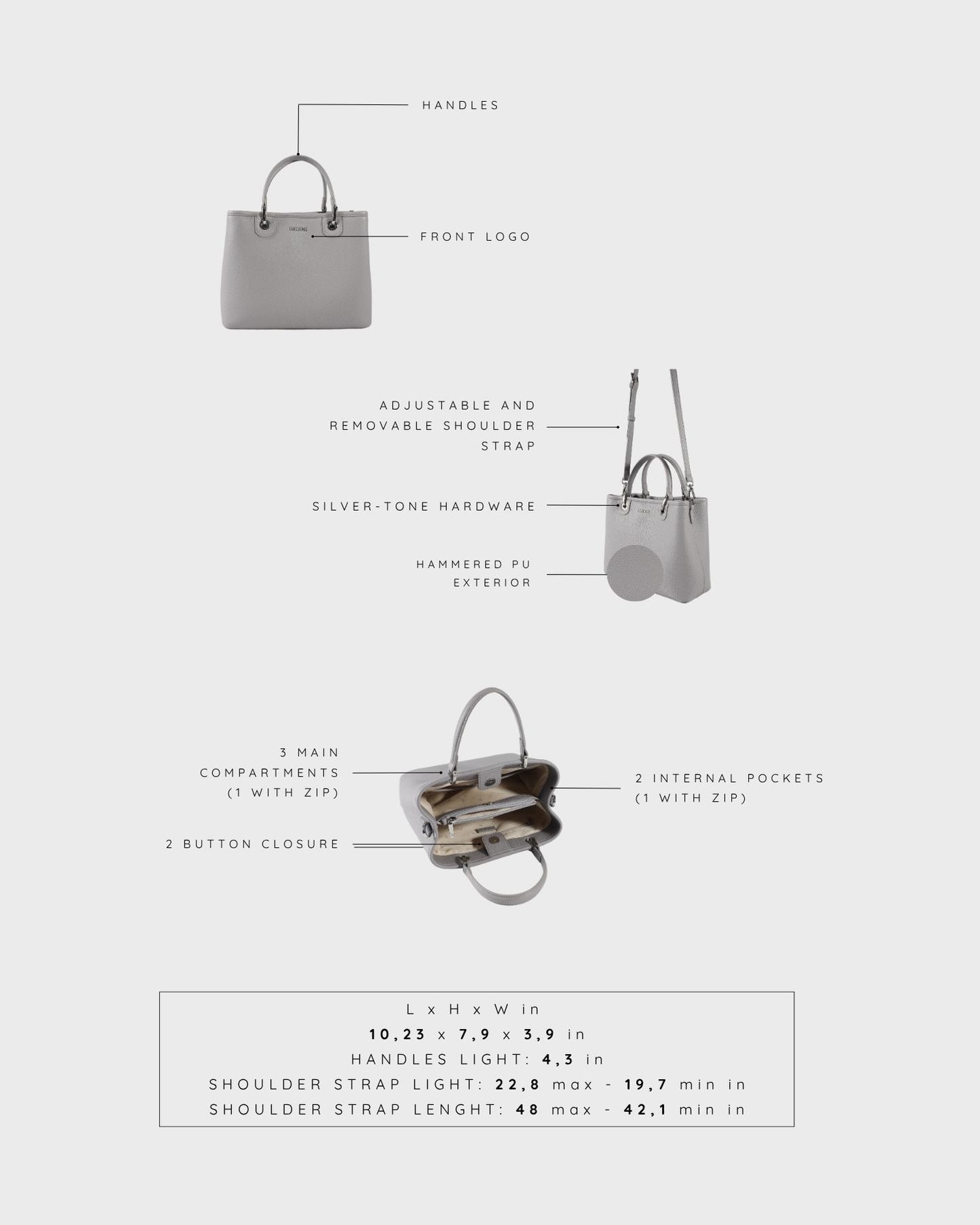 Borsa a mano MARGOT BIG SUMMER - FOGGY BLUE