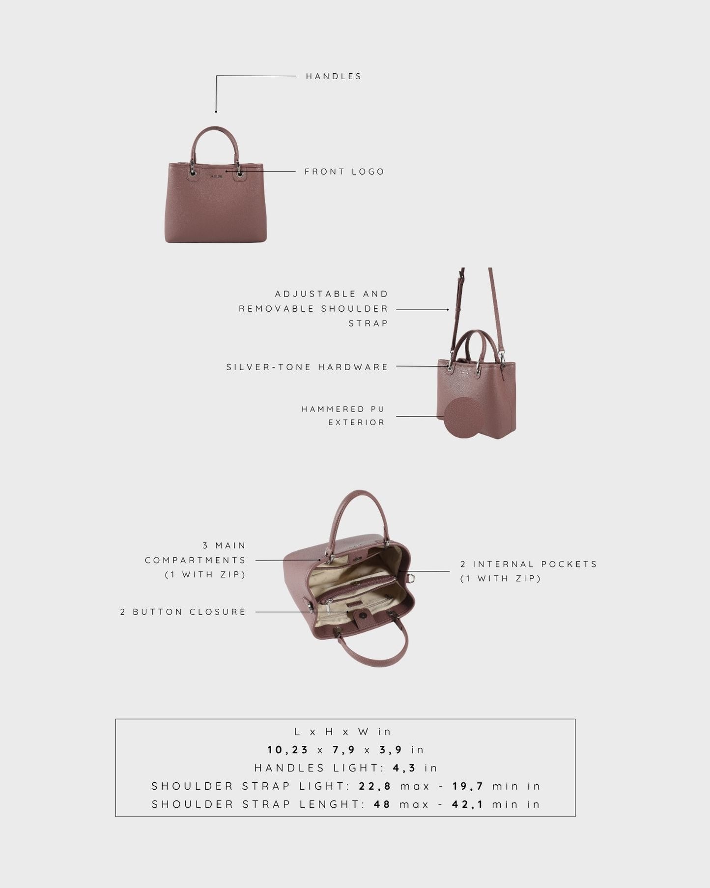 Borsa a mano MARGOT BIG SUMMER - MAUVE