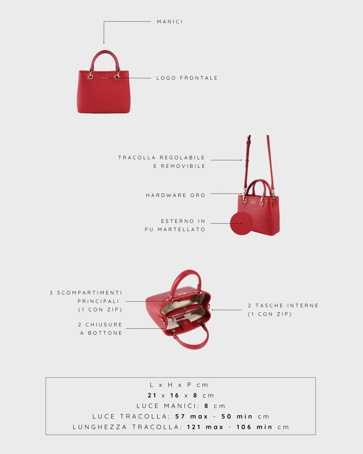 Borsa a mano MARGOT SMALL SUMMER - RED
