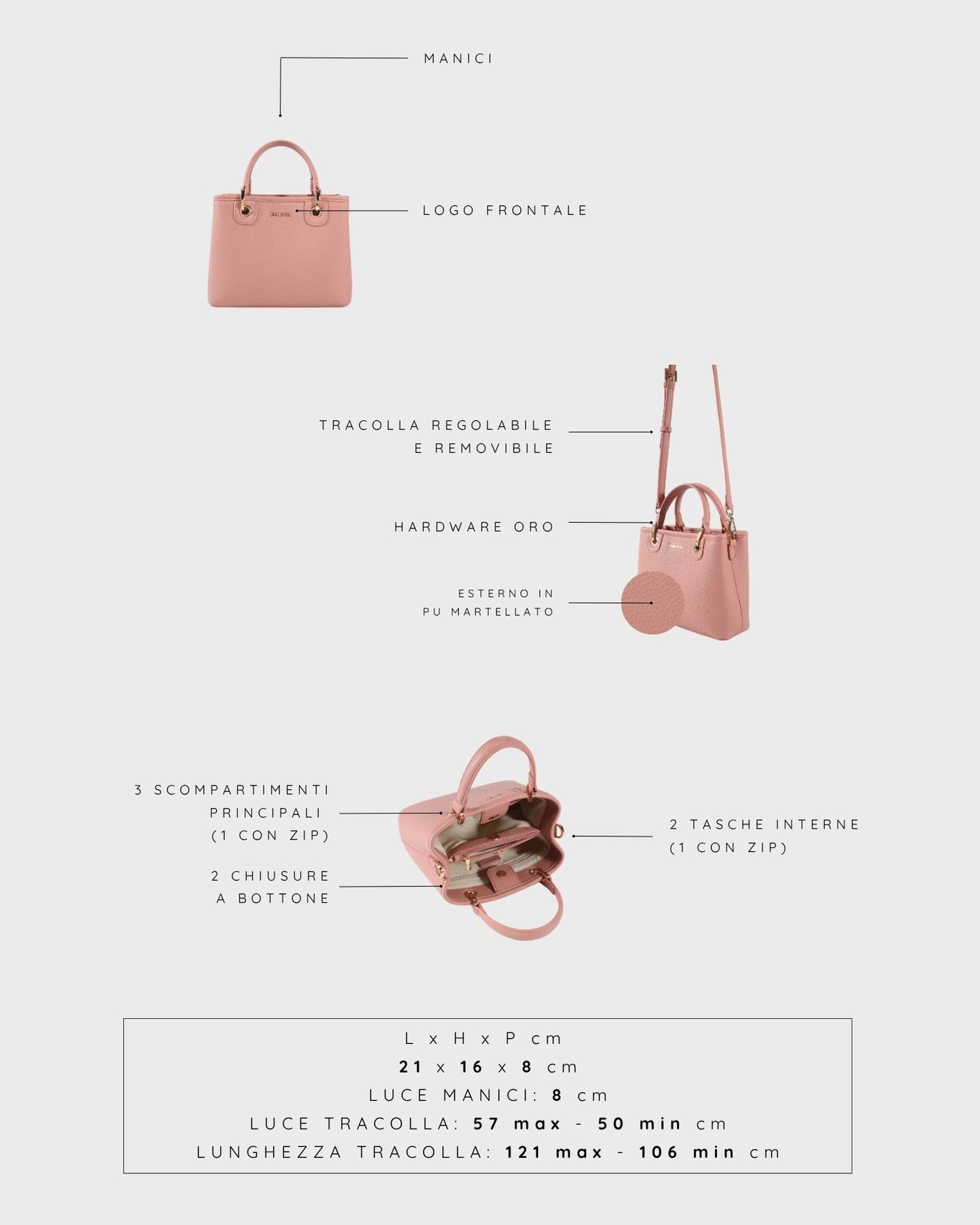 Borsa a mano MARGOT SMALL SUMMER - SUNSET PINK