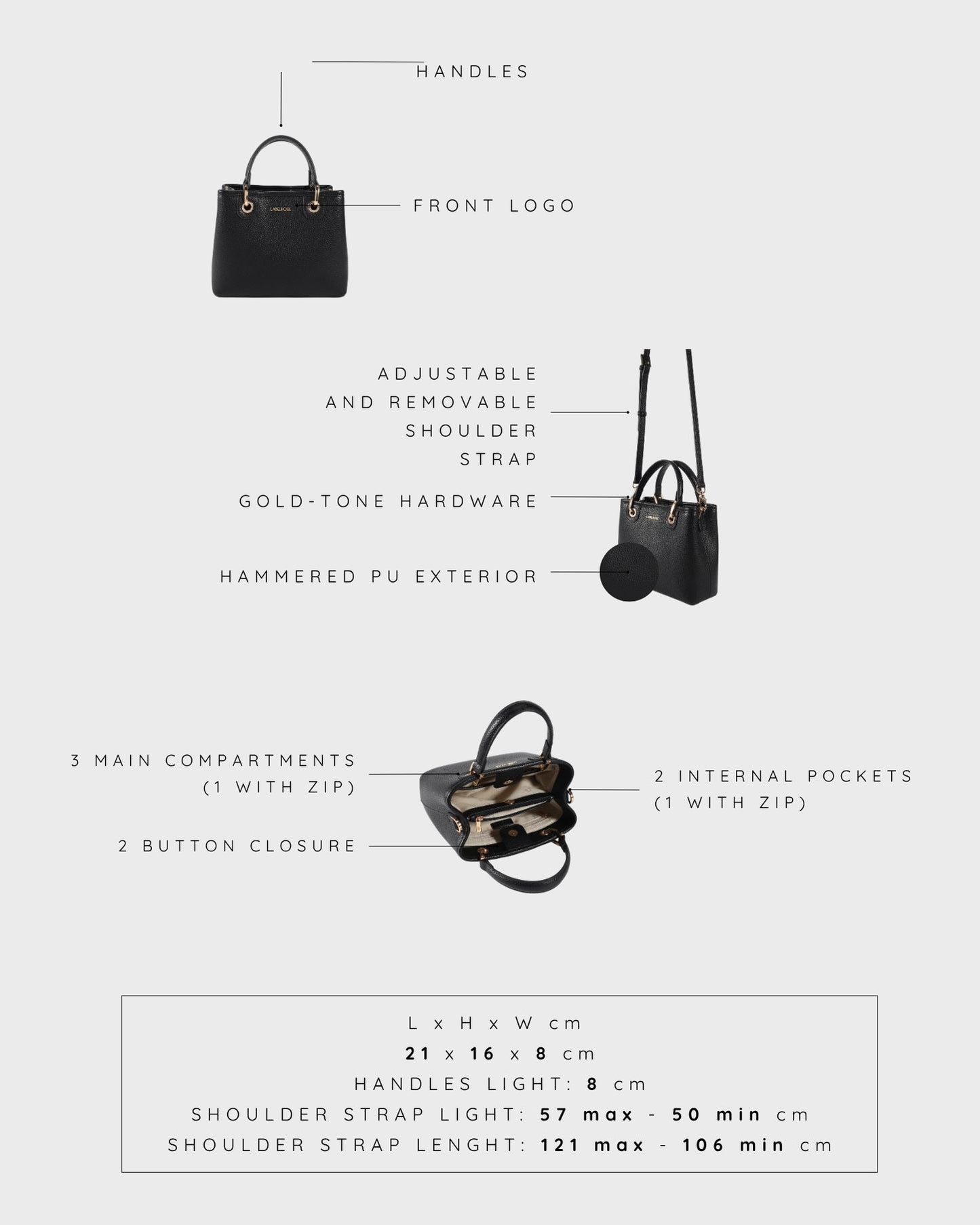 Borsa a mano MARGOT SMALL SUMMER - BLACK GOLD