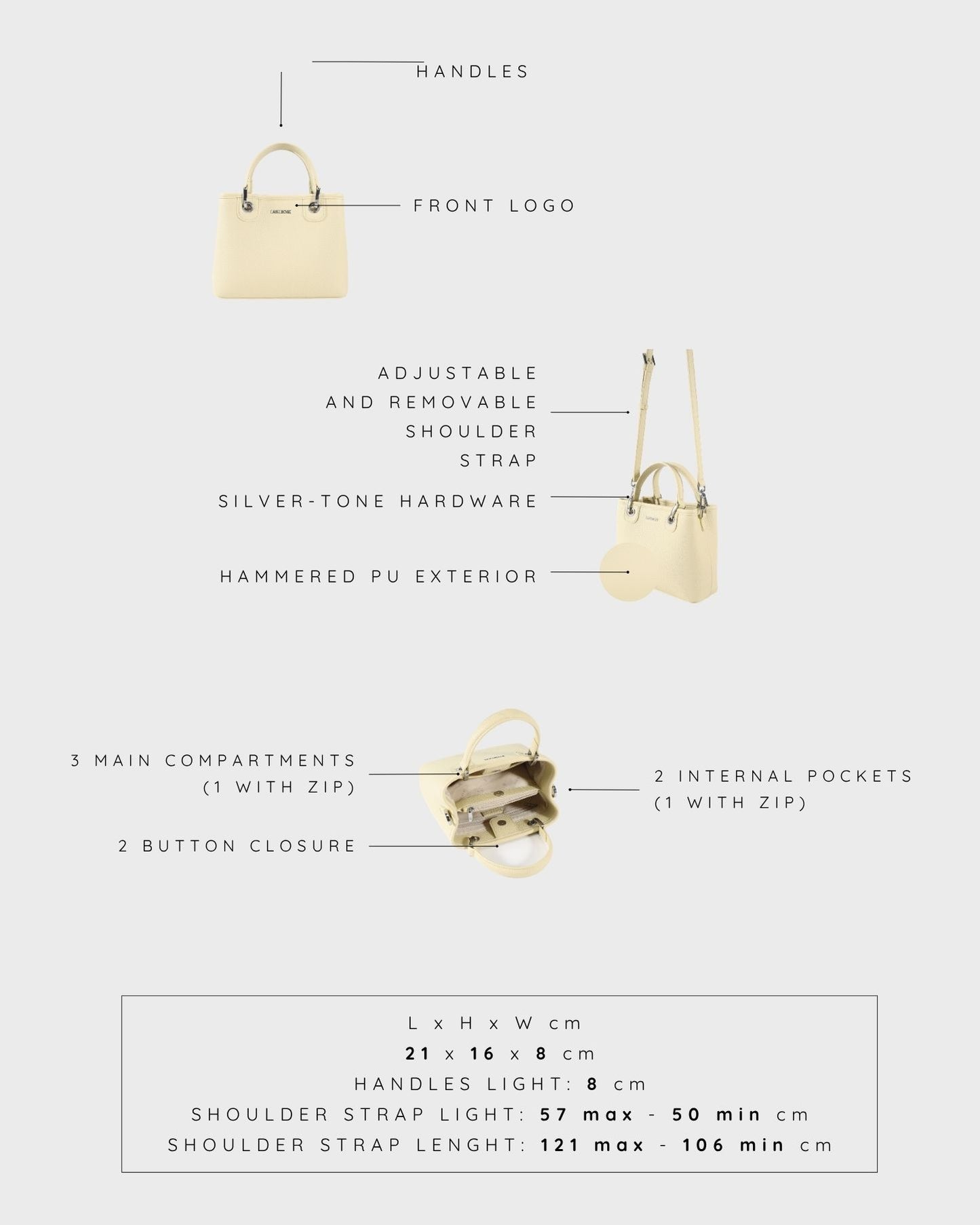 Borsa a mano MARGOT SMALL SUMMER - BUTTER YELLOW