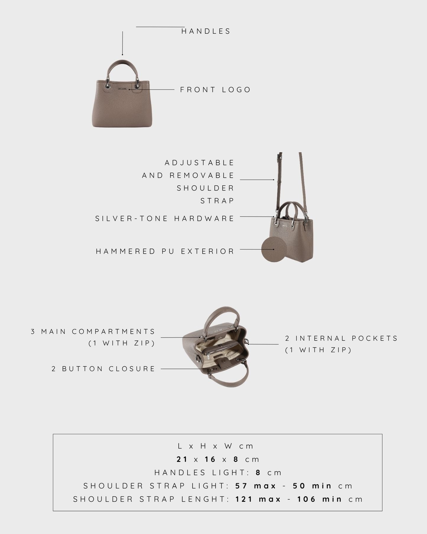 Bolso de mano MARGOT SMALL SUMMER - GRIS