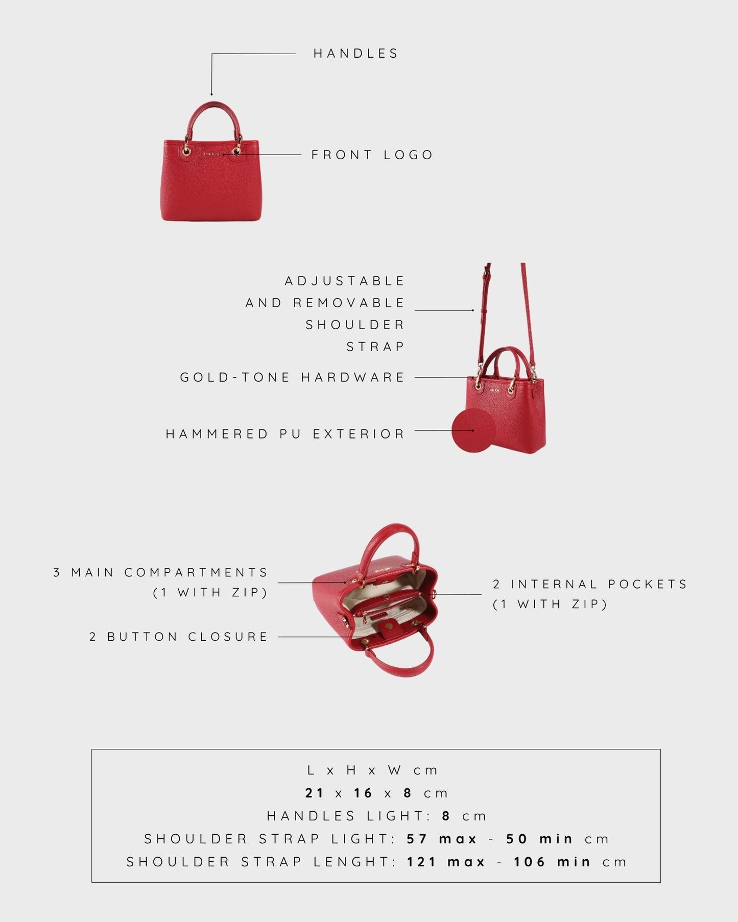 Borsa a mano MARGOT SMALL SUMMER - RED