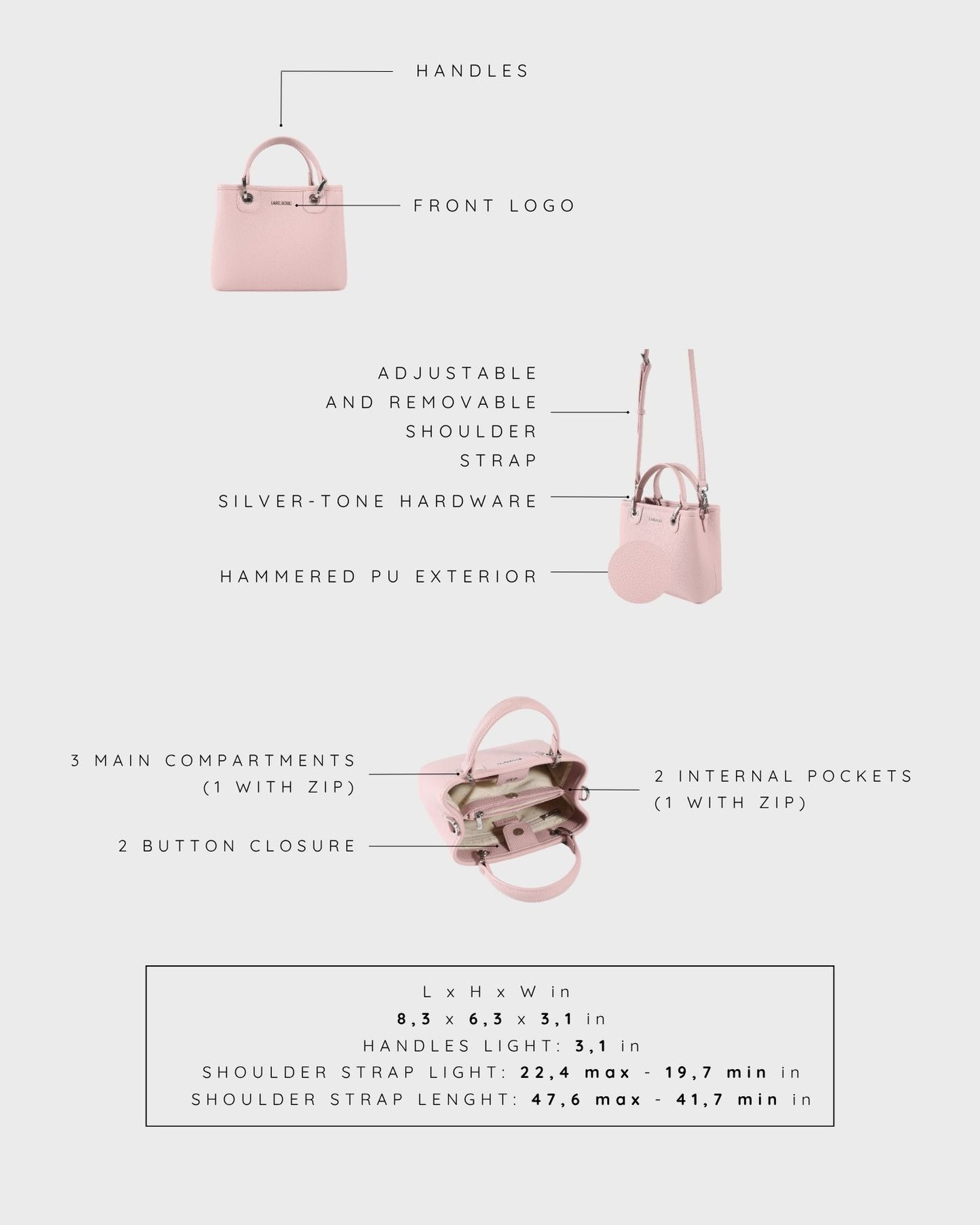 Borsa a mano MARGOT SMALL SUMMER - ICE ROSE