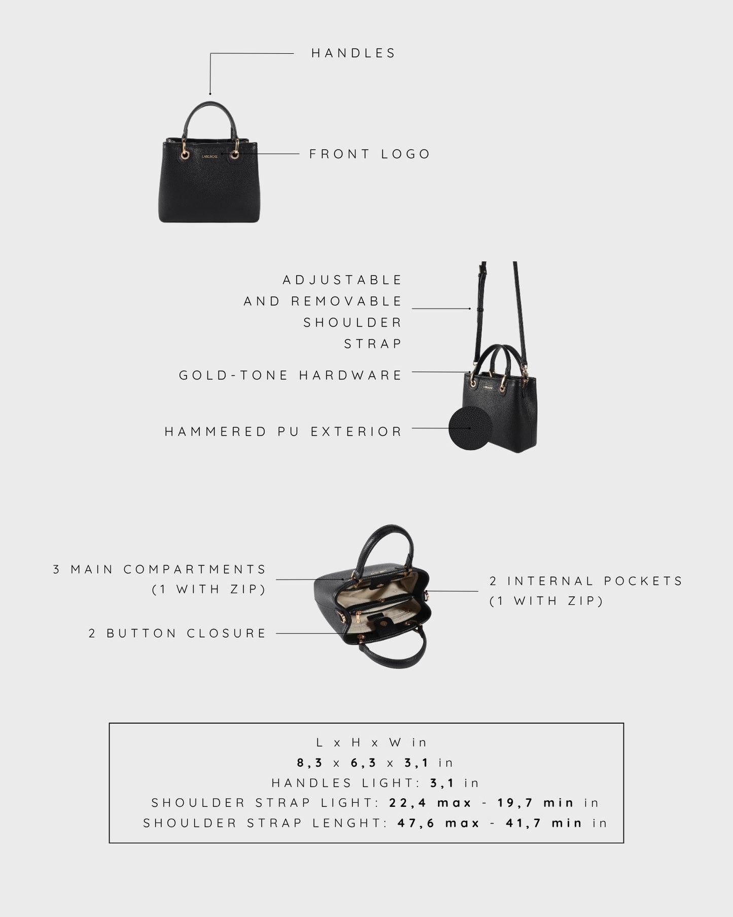 Borsa a mano MARGOT SMALL SUMMER - BLACK GOLD