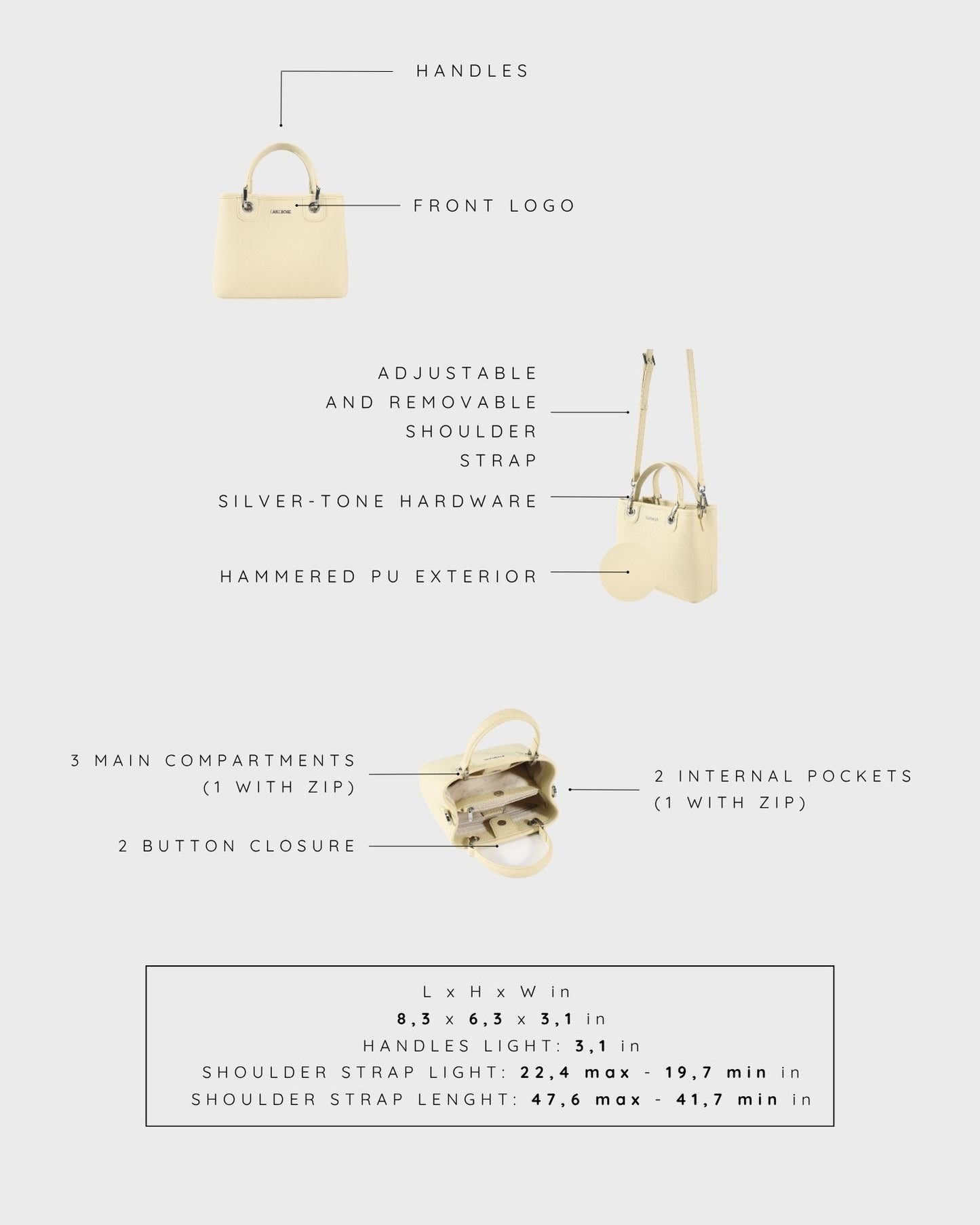 Borsa a mano MARGOT SMALL SUMMER - BUTTER YELLOW