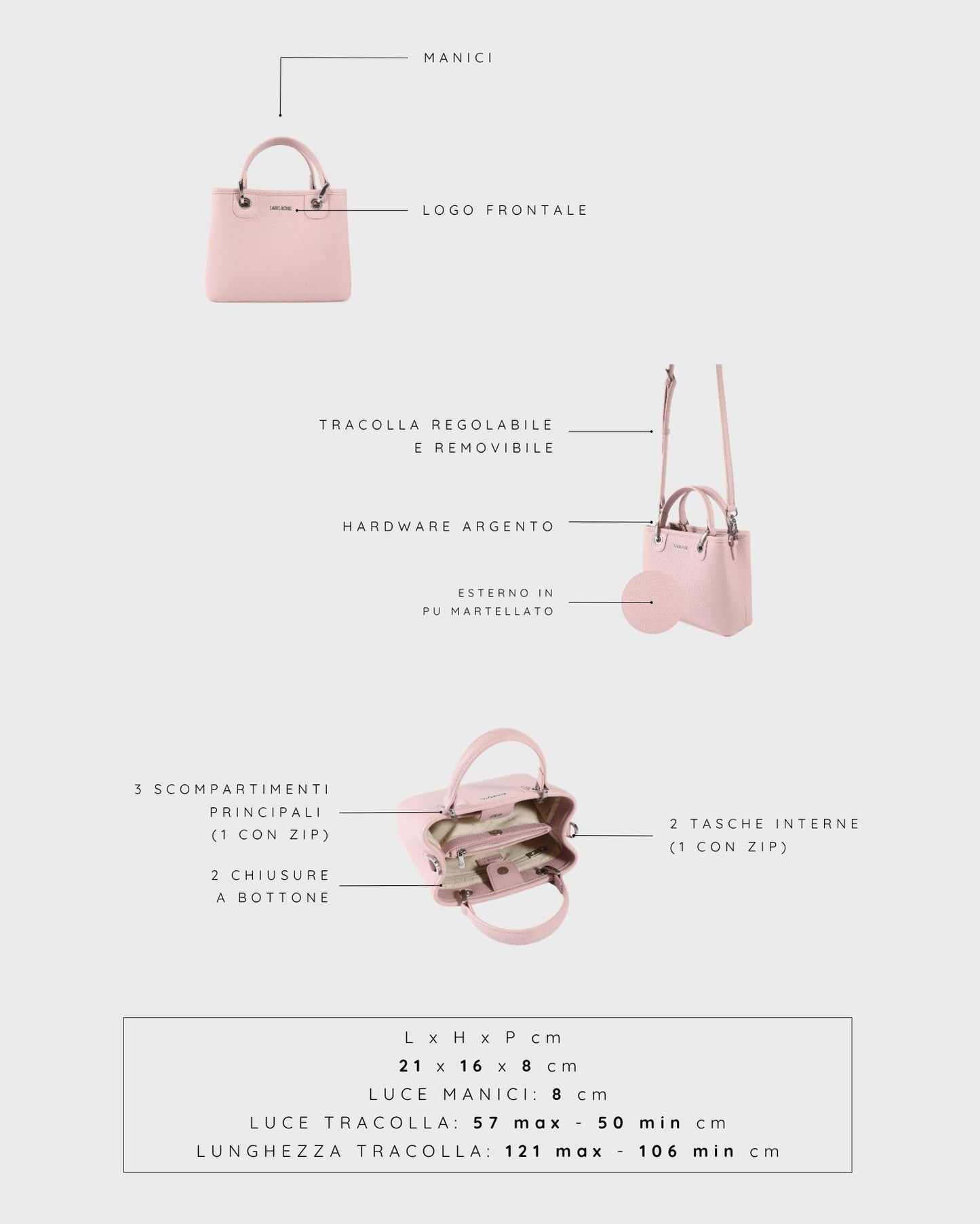Borsa a mano MARGOT SMALL SUMMER - ICE ROSE