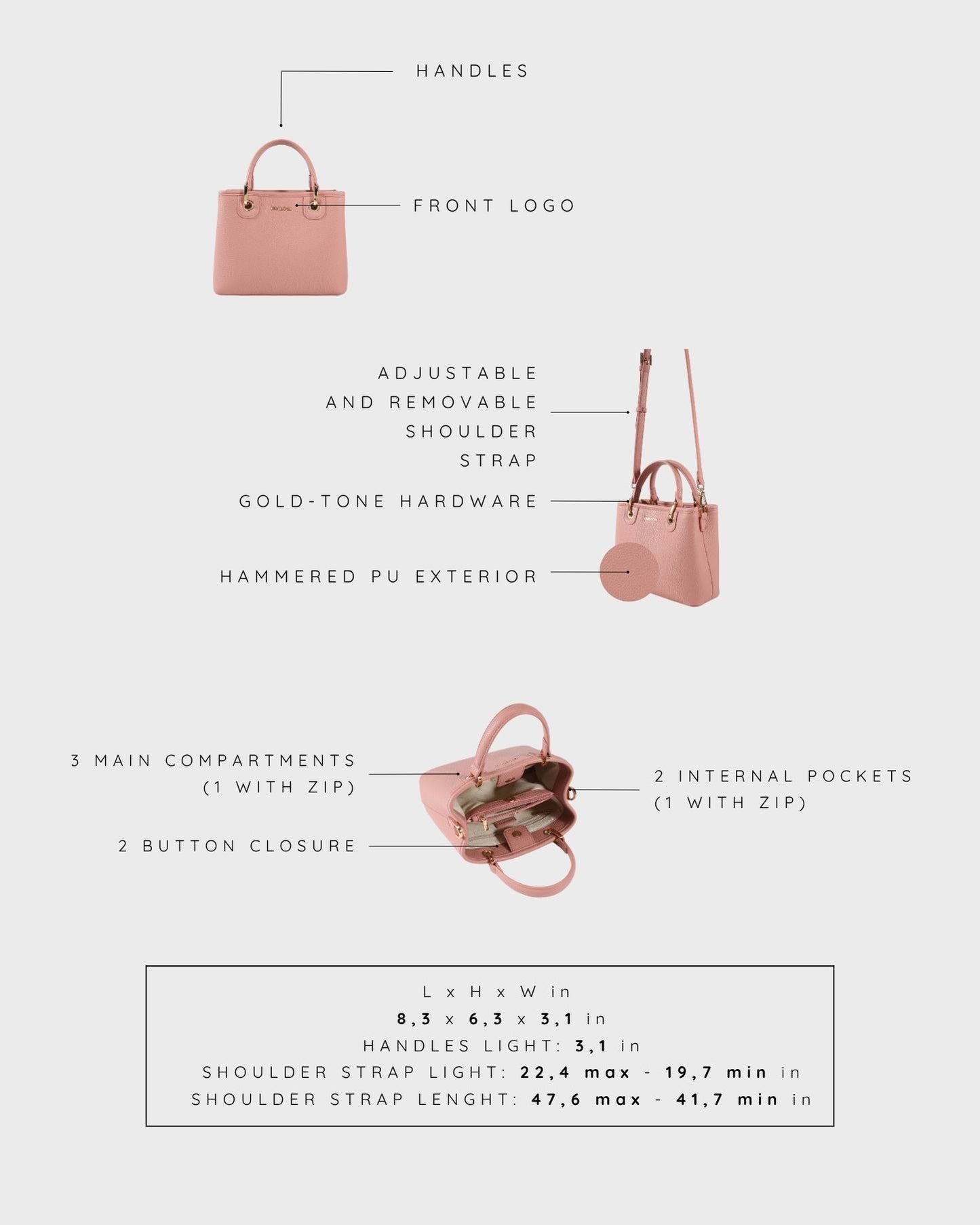 Borsa a mano MARGOT SMALL SUMMER - SUNSET PINK