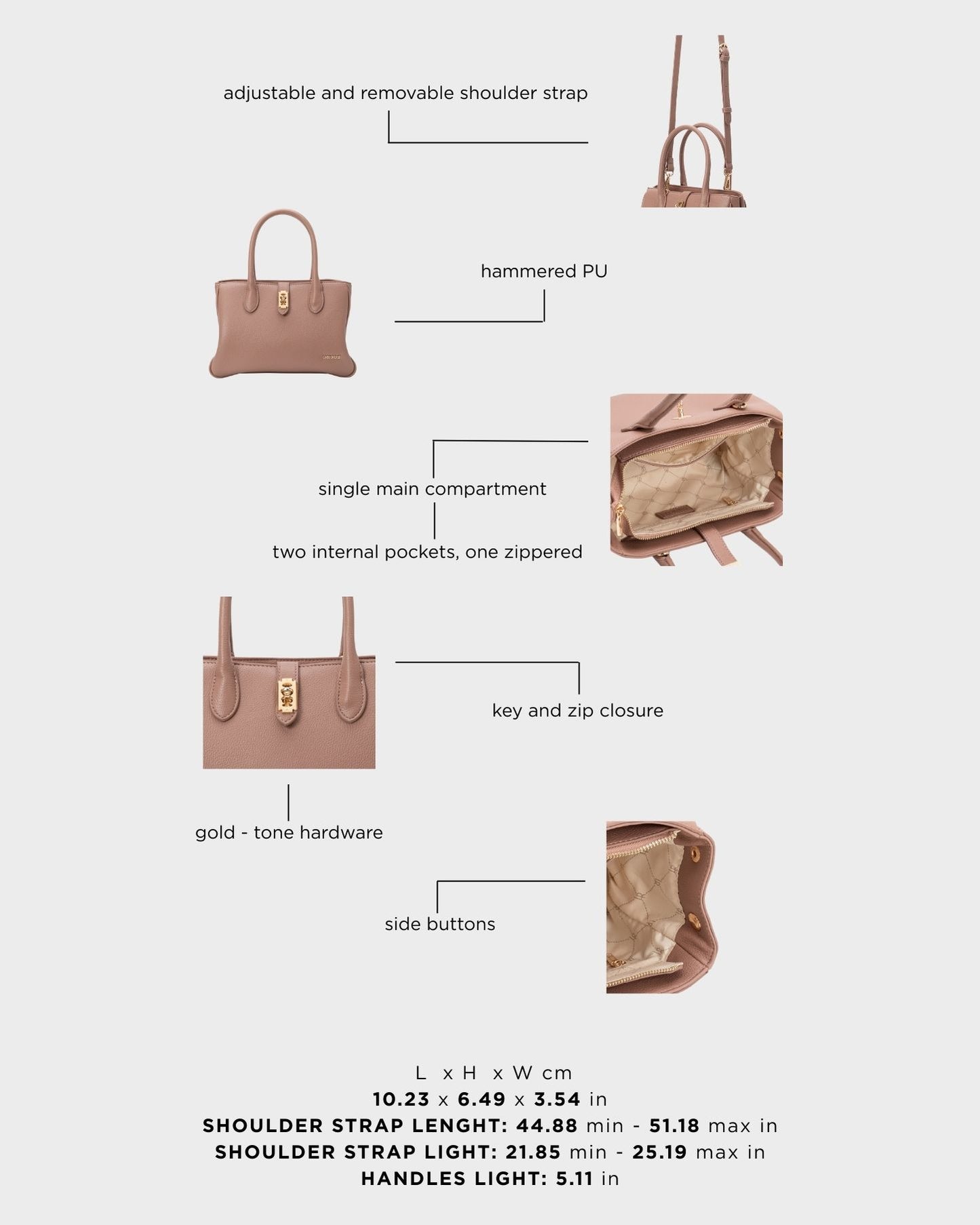 Borsa a mano LENÚ - MAUVE