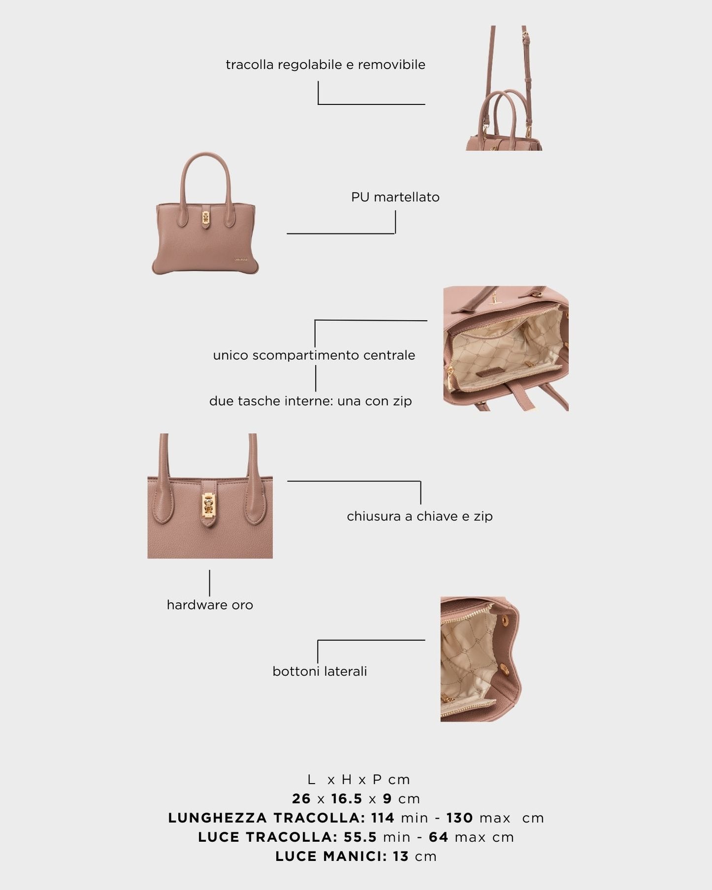 Borsa a mano LENÚ - MAUVE