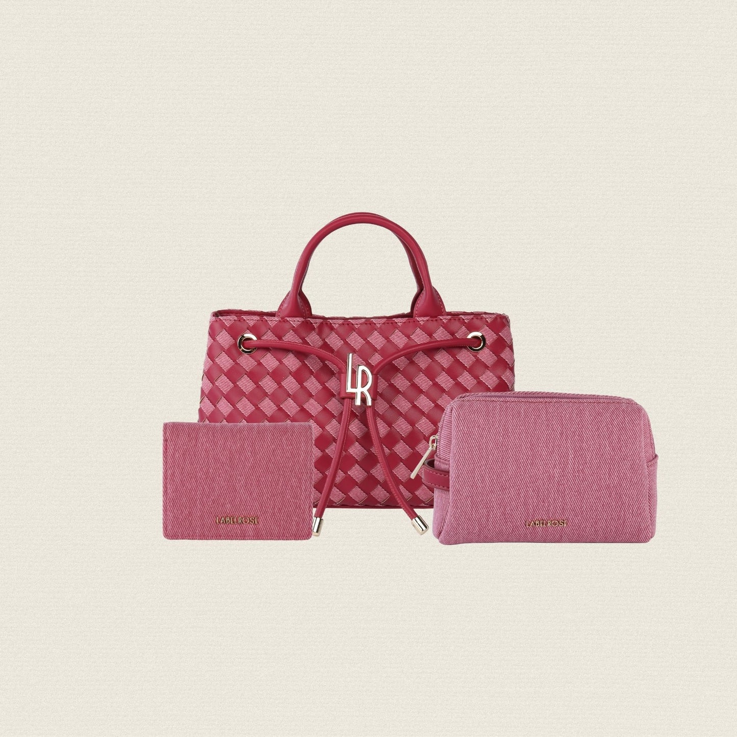 MEGAN DENIM MATCHING SET CUSTOM - STRAWBERRY PINK