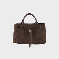 MEGAN FAUX SUEDE HANDBAG - BROWN
