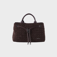 MEGAN FAUX SUEDE HANDBAG - BURGUNDY