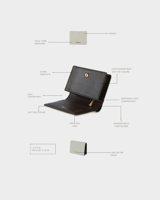 Portafoglio MEGAN WALLET CANVAS - BROWN VANILLA