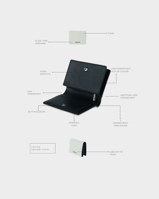 Portafoglio MEGAN WALLET CANVAS - BLACK COCONUT