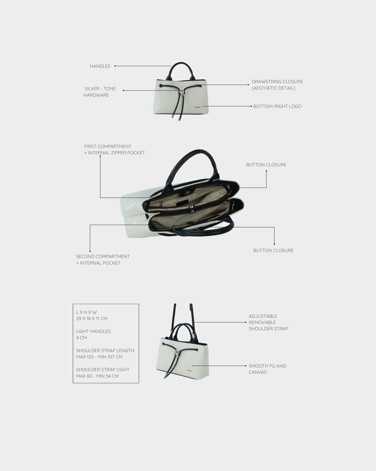 MEGAN CANVAS MATCHING SET CUSTOM - BLACK COCONUT