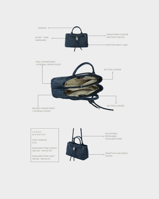 Bolso de mano MEGAN DENIM - BLUE BERRY