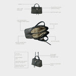 Borsa a mano MEGAN DENIM - BLACK BERRY