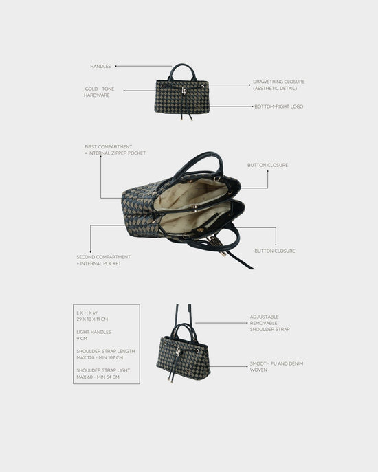 Bolso de mano MEGAN DENIM - BLACK BERRY