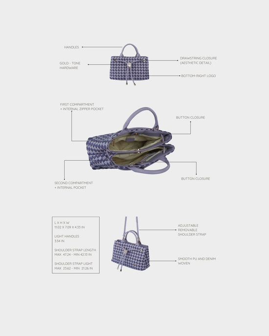 Borsa a mano MEGAN DENIM - VIOLET PLUM