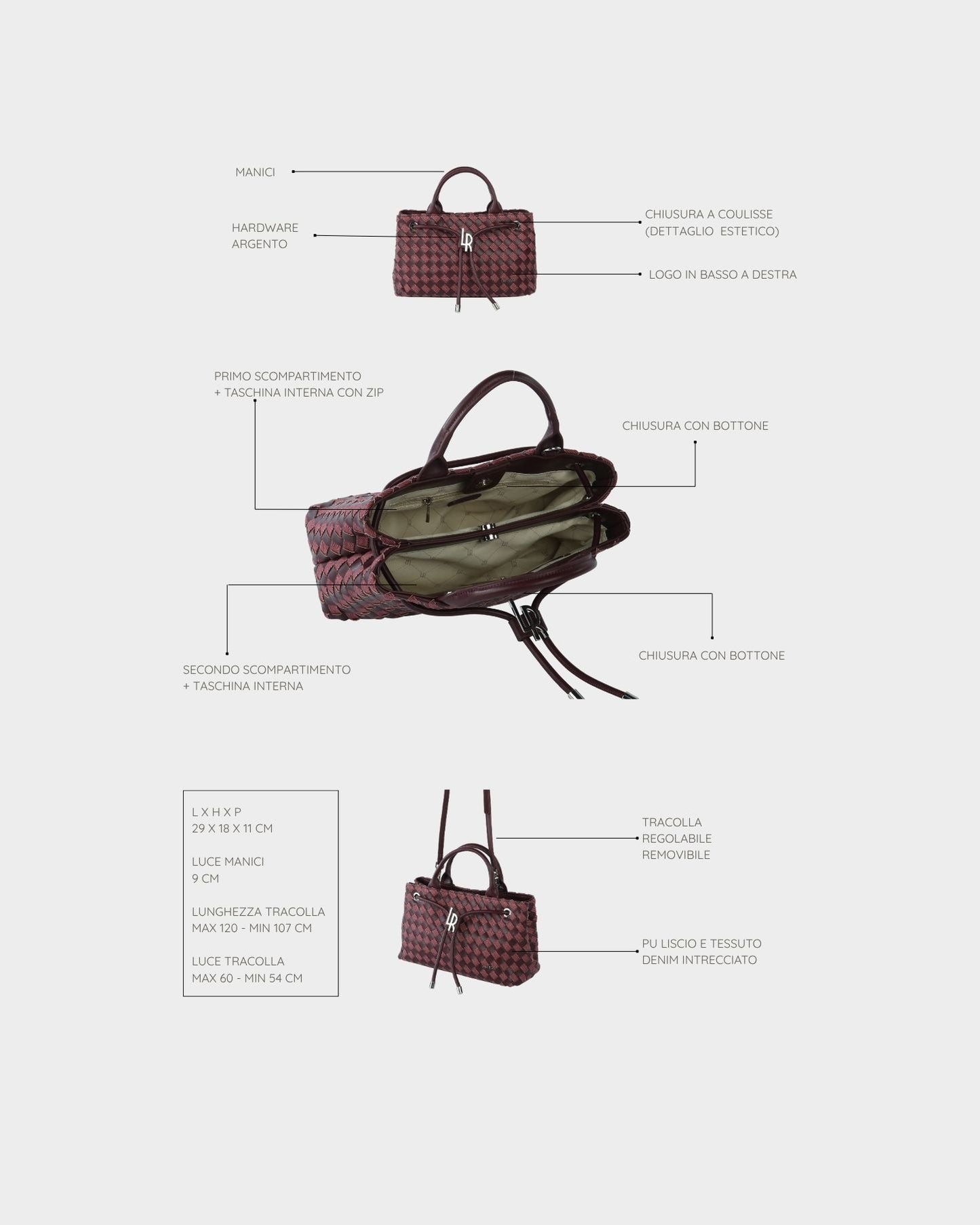 Bolso de mano MEGAN DENIM - CHERRYRED
