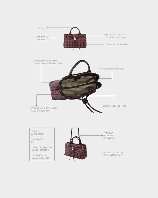 Borsa a mano MEGAN DENIM - CHERRYRED
