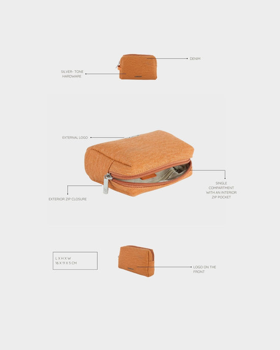 Pochette MEGAN DENIM - ORANGE MANDARIN