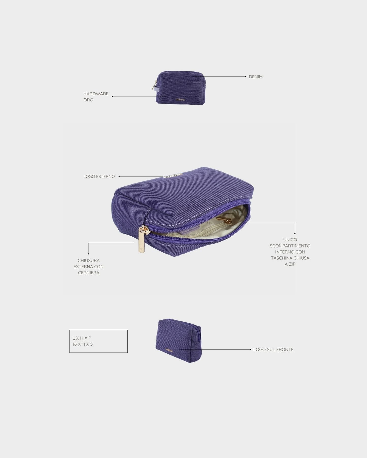 Pochette MEGAN DENIM - VIOLETA CIRUELA