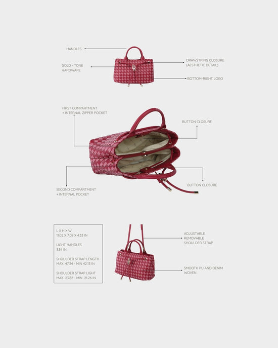 Borsa a mano MEGAN DENIM - STRAWBERRY PINK