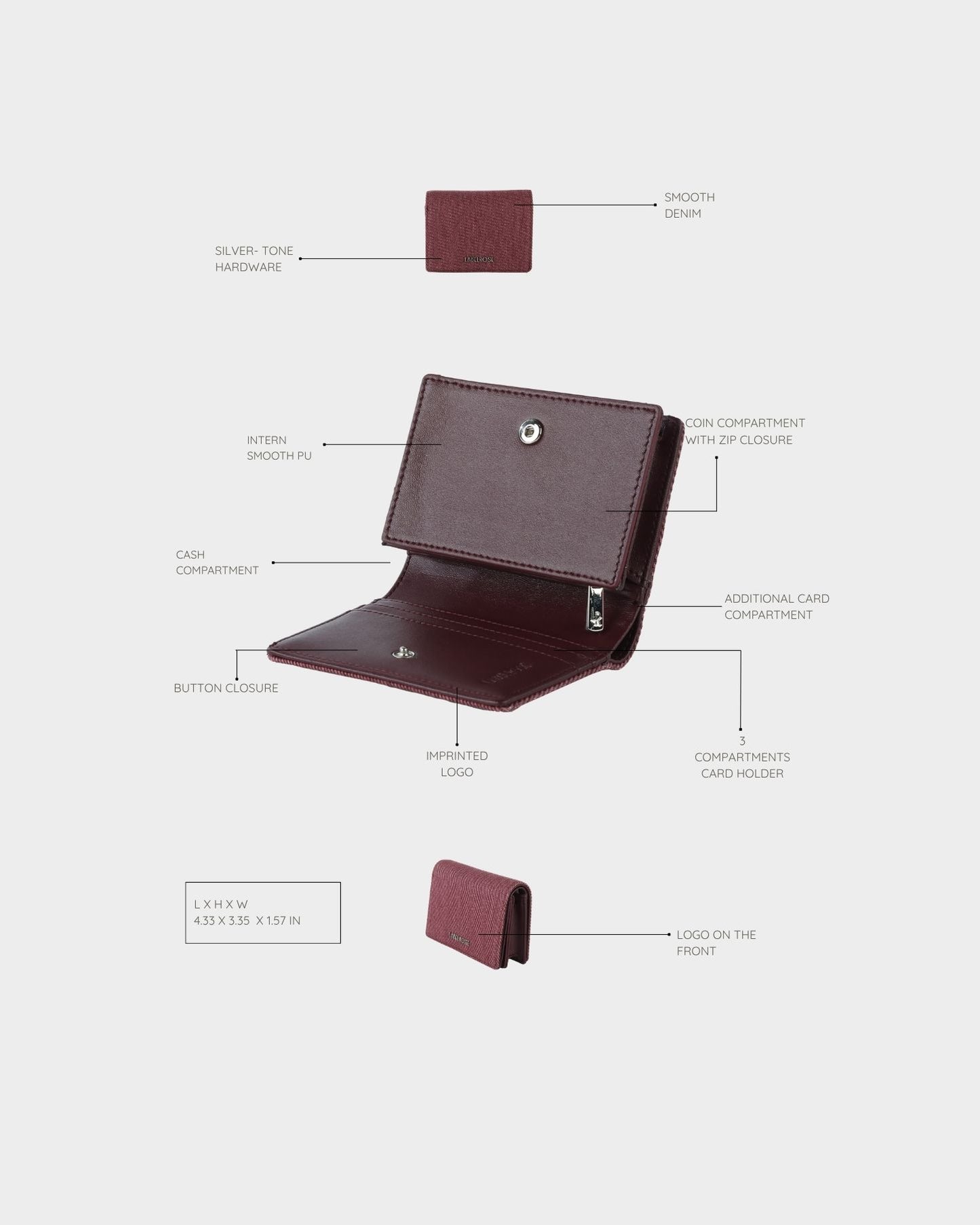 Monedero MEGAN WALLET DENIM - CHERRYRED