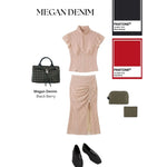 Borsa a mano MEGAN DENIM - BLACK BERRY